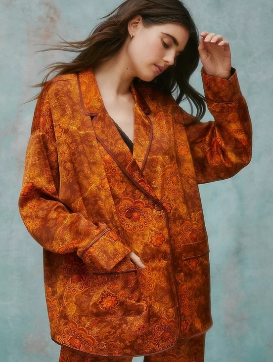 Urban Outfitters Jackets & Blazers - Laura Ashley UO Exclusive Reese Pyjama Top / Silken Blazer Paisley Jacquard